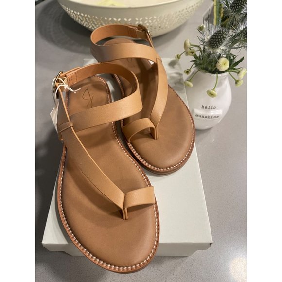 Joie Lennox Tan Leather Toe Strap Sandals - Picture 1 of 11